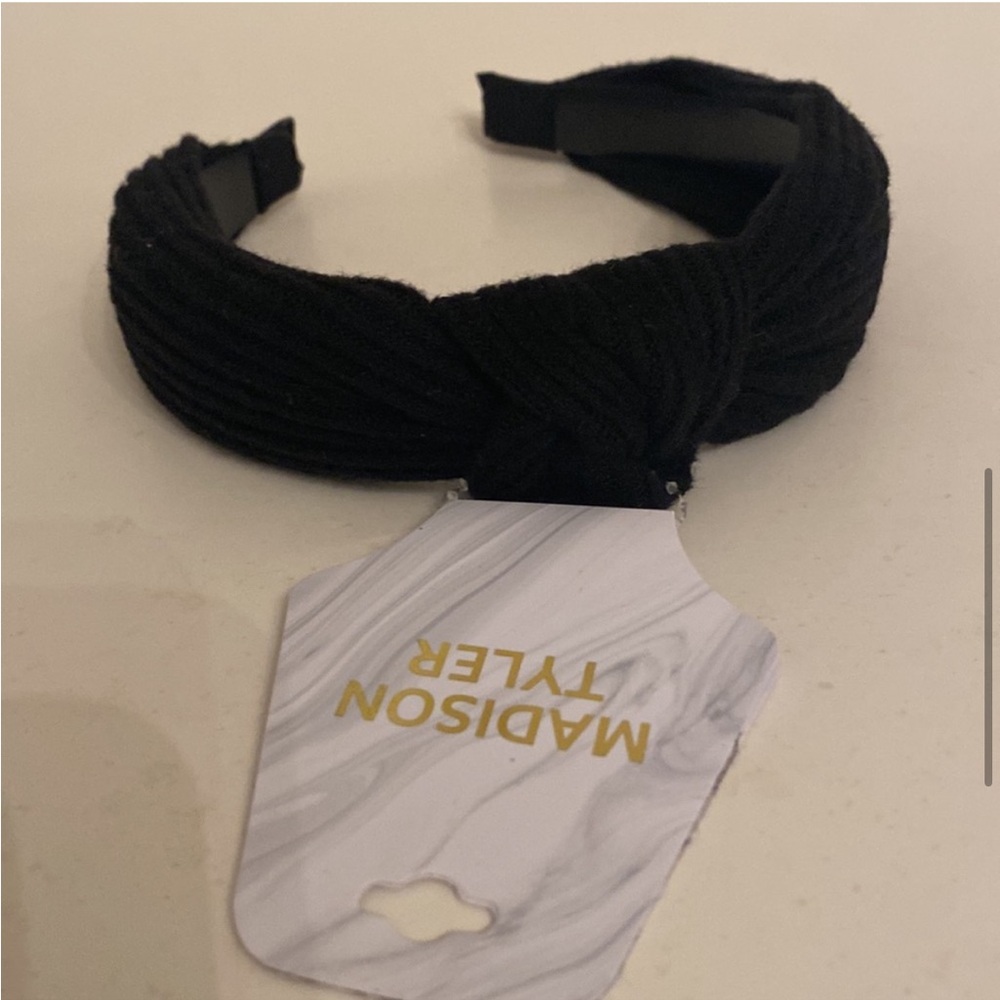 Madison Tyler NWT VTG 1990s Style Sweater Knit Knotted Headband Black OS